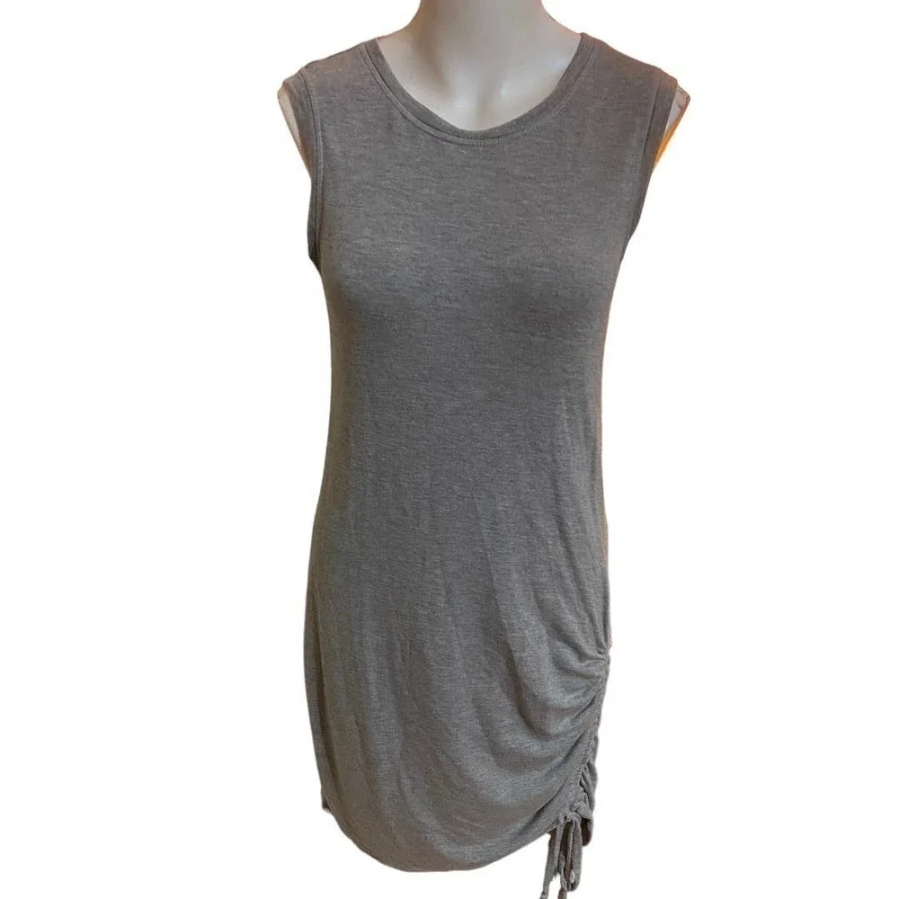 Zella Dress Small Heather Grey Sleeveless Bodycon Soft Mini Lounge Size S - Picture 2 of 8